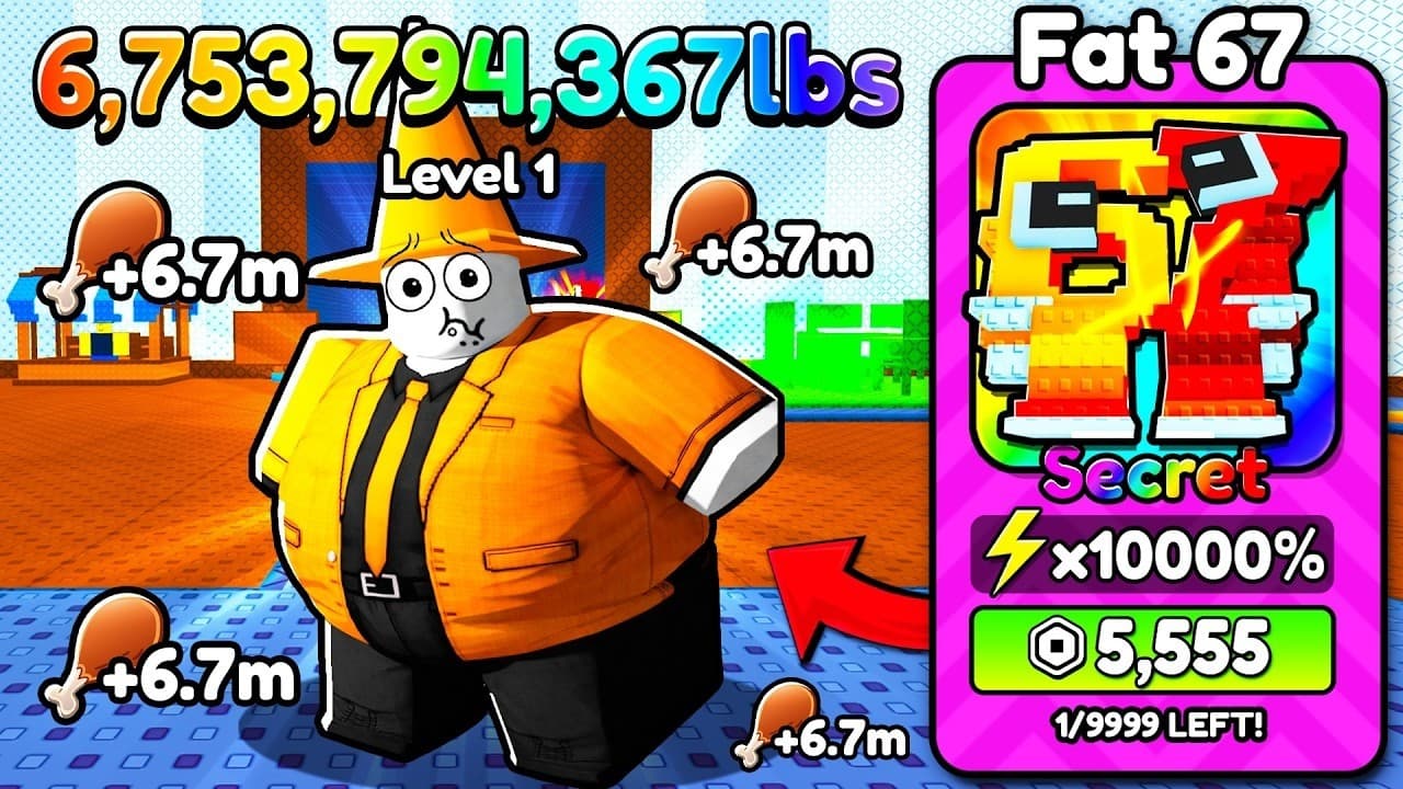 Starting Over as NOOB with BEST PET in Roblox +1 Fat Per Step!